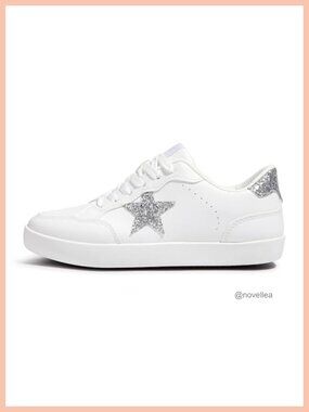 Star Glitter Sequins Lace-Up Fashion Sneakers Low Top Platform Shoes Women